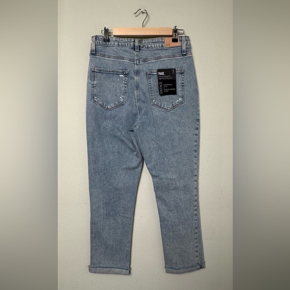 NWT PAIGE High-Rise Jeans Brigitte Raw Hem Cuf in Cori Destructed Denim Size 29 - Picture 10 of 10